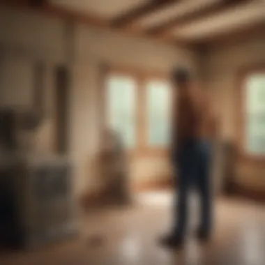 Assessing Structural Integrity for Air Conditioning Installation A professional technician evaluating a vintage home's structure to determine suitable air conditioning solutions.