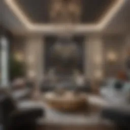 Sophisticated living room design showcasing modern aesthetics