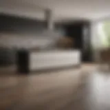 Stylish kitchen with modern cabinets and elegant flooring