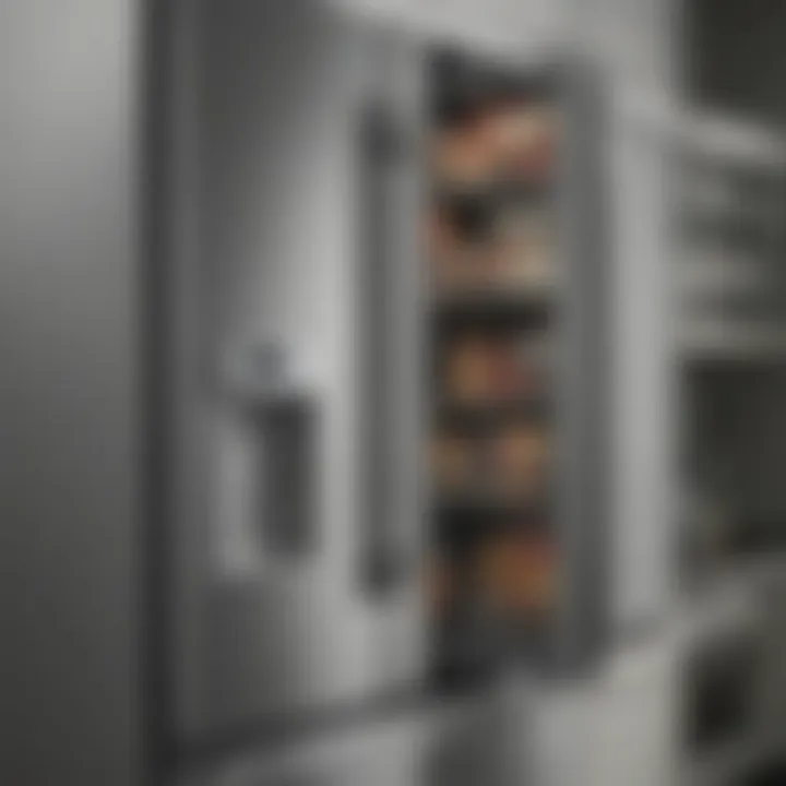 Close-up of KitchenAid French Door Refrigerator features