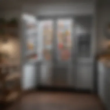 User interacting with KitchenAid French Door Refrigerator