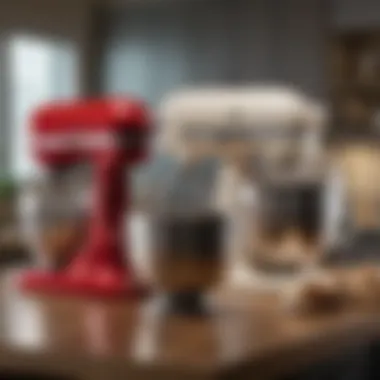 Side-by-side comparison of different KitchenAid mixer models