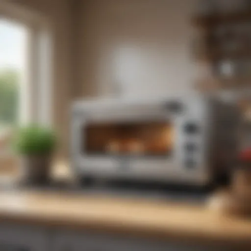 The largest toaster oven showcasing its spacious interior