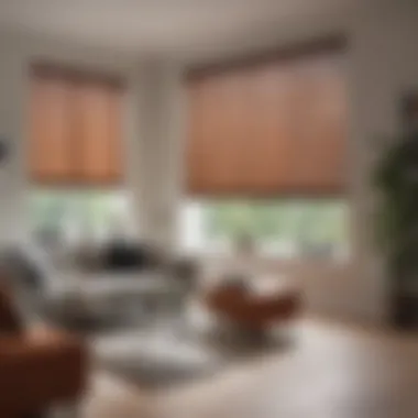 Modern Elegance in Living Room Blinds Elegant modern living room with sleek window blinds