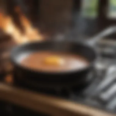 Illustration of proper maintenance techniques for Lodge frying pans