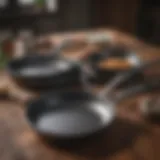 An assortment of Lodge frying pans in various sizes