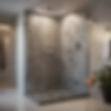 Chic Glass Shower Enclosure and Tile Work Chic bathroom with a glass shower enclosure and stylish tile work