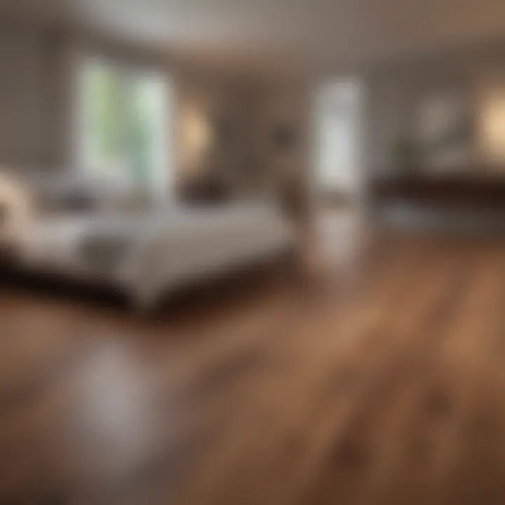 Elegant hardwood flooring in a master bedroom