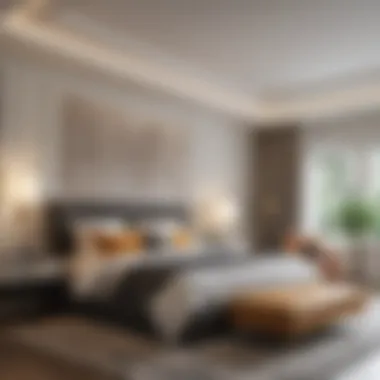 Luxurious Contemporary Master Bedroom Luxurious master bedroom adorned with contemporary trends and rich textures