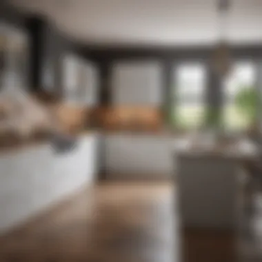 Functional and Stylish Kitchen Design A well-organized and functional kitchen area with modern appliances and stylish decor.