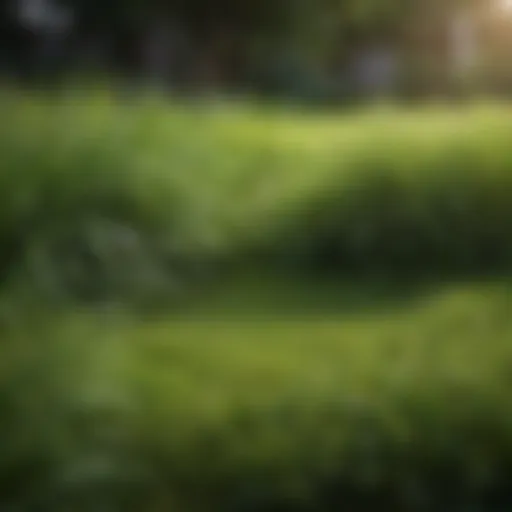 A lush green lawn showcasing different grass species