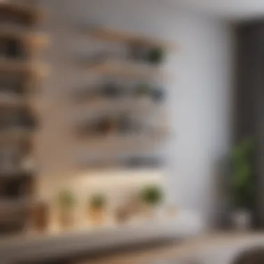 Contemporary tall shelves with a minimalist approach