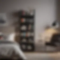 Elegant tall shelf design showcasing books and decorative items