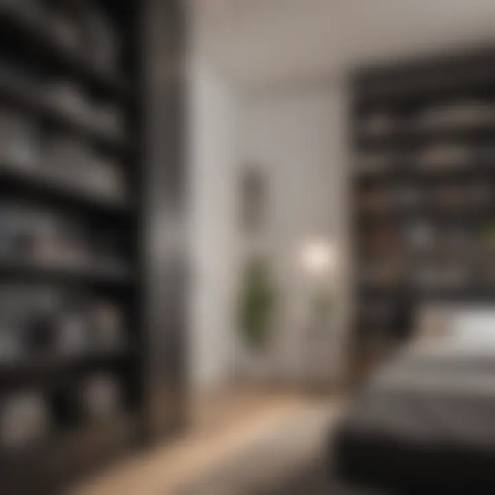 Functional tall shelf arrangement maximizing storage