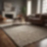 A pristine wool area rug in a well-lit living room