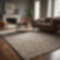 A pristine wool area rug in a well-lit living room