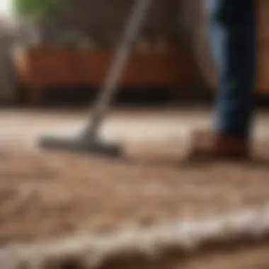 Professional Cleaning of Wool Rug A professional cleaner attending to a wool rug with care