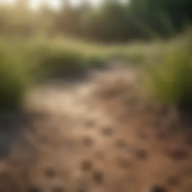 Vibrant grass thriving in sandy soil