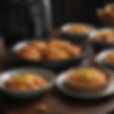 A beautifully arranged plate of baked dishes made with the Ninja Air Fryer.