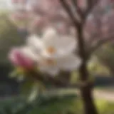 Magnolia tree in full bloom during spring