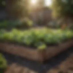 Garden bed prepared for planting vegetables