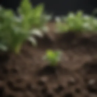 A close-up of healthy soil rich in nutrients for gardening