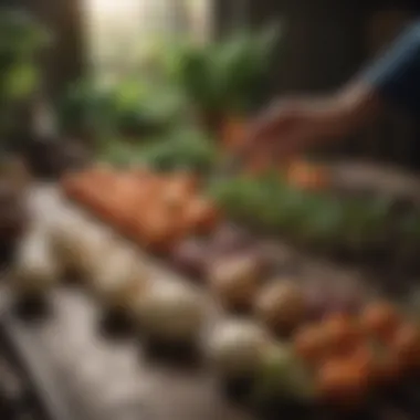 Selecting Vegetables Based on Planting Periods An illustrated guide showing different vegetables with their ideal planting dates