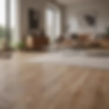 Clean Living Space with Wood and Carpet Floors Home interior showcasing clean wood and carpet floors