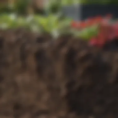 Close-up of rich, well-aerated soil ideal for vegetable growth in elevated beds.