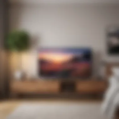 Optimal Viewing Positioning Strategically positioned TV for optimal viewing in a cozy space
