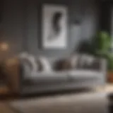 Luxurious plush sofa in modern living room setting