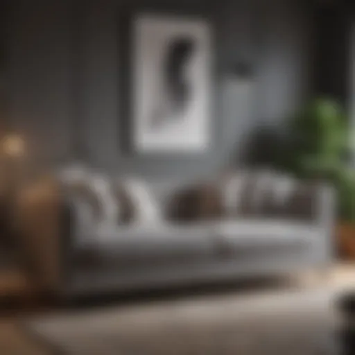 Luxurious plush sofa in modern living room setting