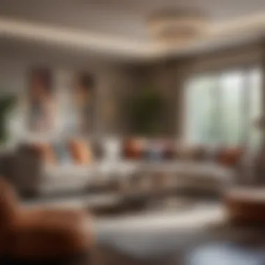 Stylishly Arranged Living Room with Sectional Couch Stylishly arranged living room with sectional couch and decorative accents