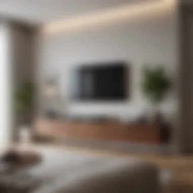 Elegant Wall-Mounted TV Design Elegant wall-mounted television in a modern living space