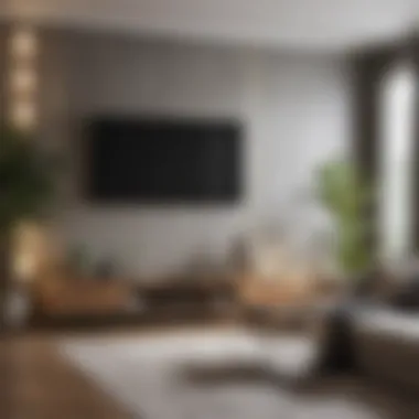 Stylish Room with Balanced TV Placement Stylish room showcasing balanced TV placement with decor
