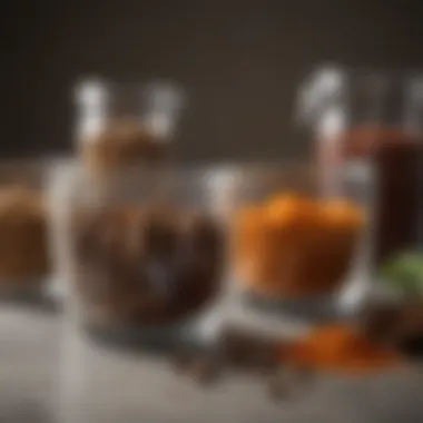 Aesthetic Display of Spices An aesthetic display of spices in clear containers on a countertop.