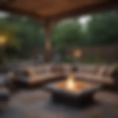 Cozy Fire Pit Retreat Charming fire pit surrounded by comfortable seating