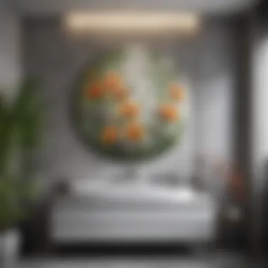 Floral Elegance: A Touch of Nature Abstract floral art piece adding elegance to bathroom decor