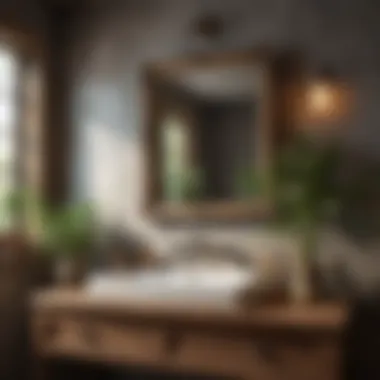 Botanical Vintage: Rustic Charm Vintage botanical print creating a rustic charm in the bathroom