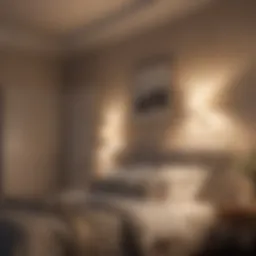 Elegant ambient bedroom lighting creating a serene atmosphere