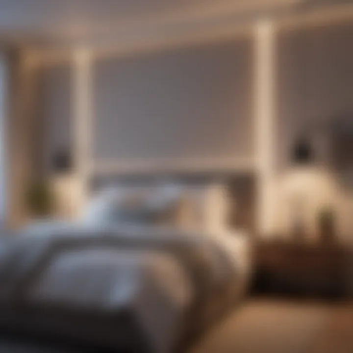 Innovative smart lighting system in a contemporary bedroom