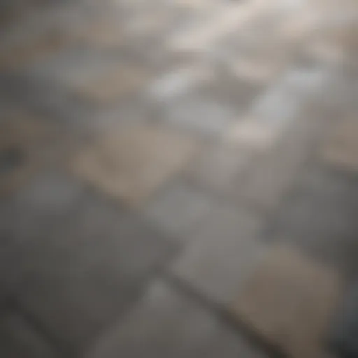 Close-up view of porcelain paving tiles showcasing texture and finish