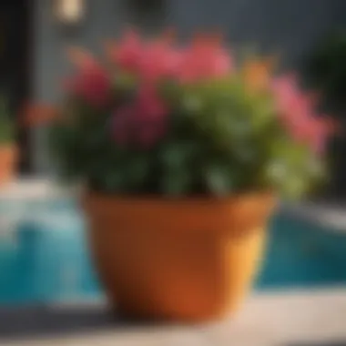 Vivid Flora in Decorative Pots Close-up of decorative pots with vibrant plants