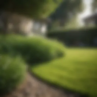 Lawn after overseeding showing lush green growth