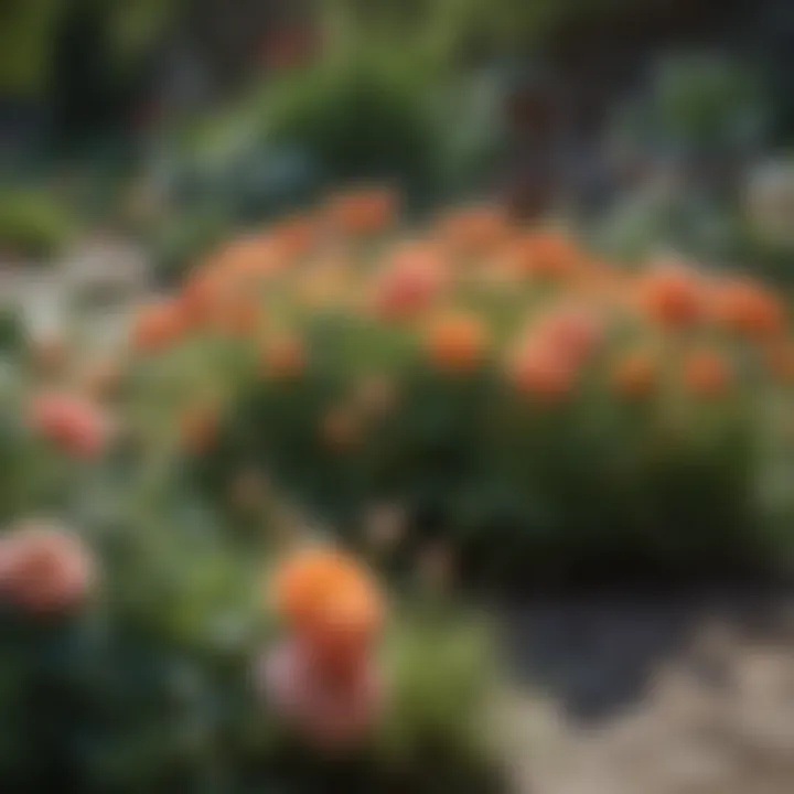 Garden layout featuring Ranunculus Michigan as a focal point.