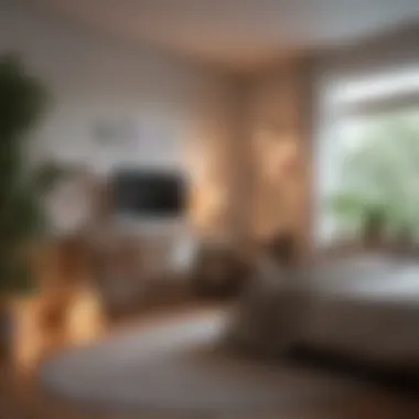 Balancing Work and Relaxation A multifunctional bedroom layout with a workspace corner.