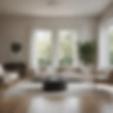 Minimalist Living Room Transformation A serene living room showcasing minimalist decor and ample natural light