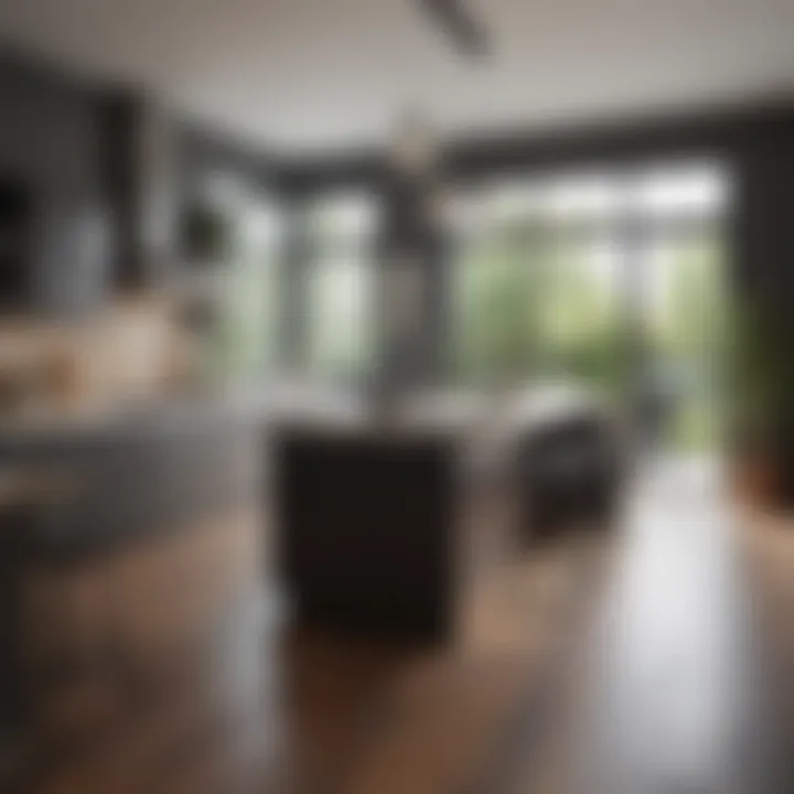 Aesthetic coherence achieved between kitchen and living room decor
