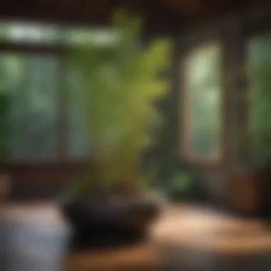 Creating the Ideal Environment for Bamboo Bamboo plant in a well-lit indoor setting