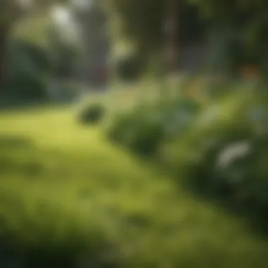 Healthy lawn thriving in warm climate